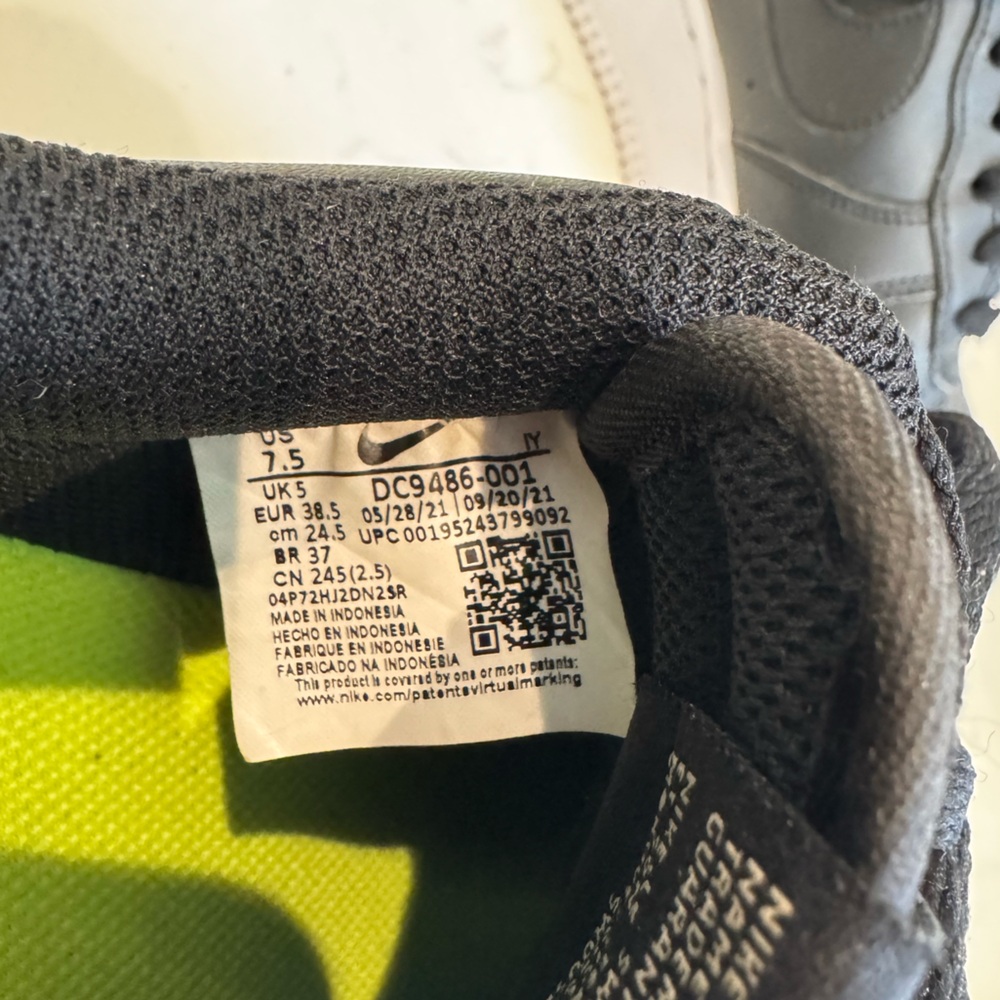 Nike Air Force 1 Black and White Sneakers - Picture 15 of 16